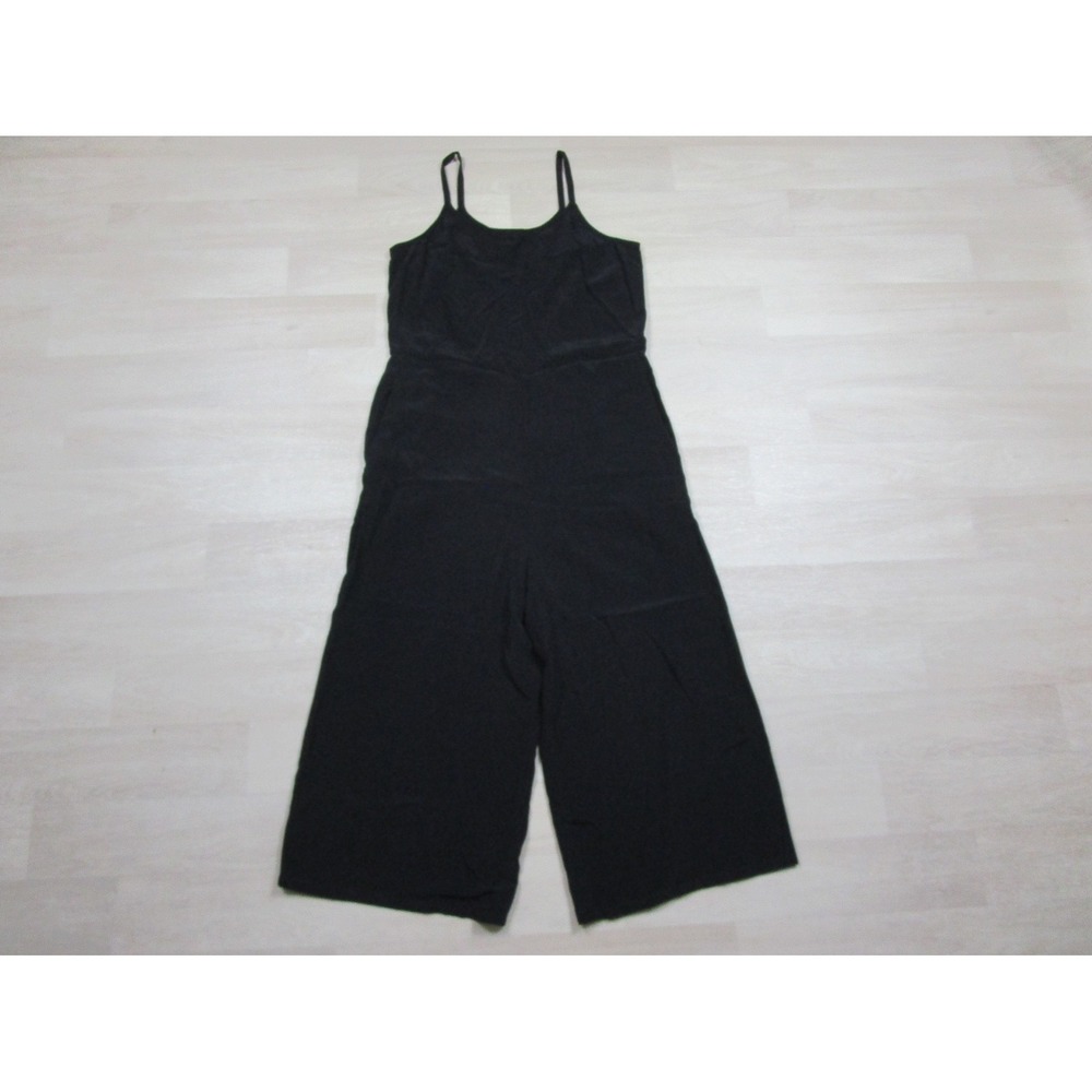 Eileen Fisher Wide Crop Leg Jumpsuit Women's (XS) Sleeveless Pockets